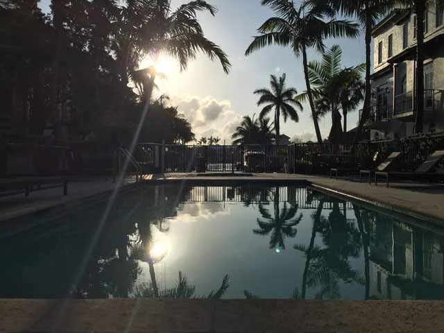 New pool construction at sunset in Florida