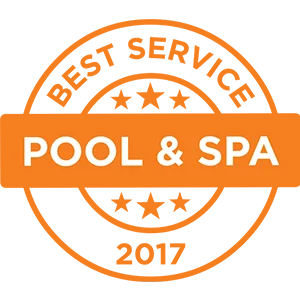 Best Service Pool and Spa 2017 award badge